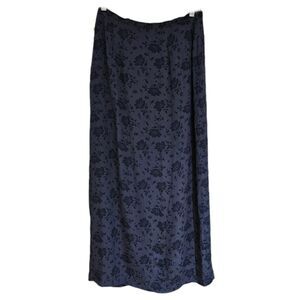 90s whimsigoth boho black floral maxi skirt